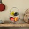 2 Tier Metal Fruit Holder Swing Basket for Kitchen | Detachable Countertop Vegetables Storage Organizer with Display Hammock Stand for Farmhouse, Living Room, Dining Room